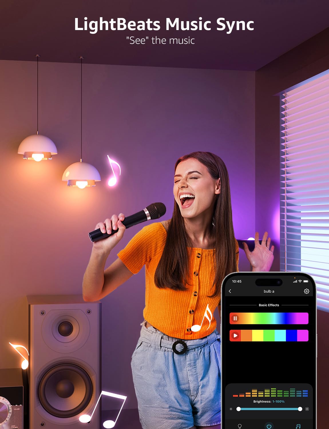 Lepro B1 AI Smart Light Bulbs - RGBWW Color Changing LED Bulb Works with Alexa & Google Assistant, AI Voice Control, Music Sync, A19 E26 Base, 8.5W 800Lumen, 2.4GHz WiFi & Bluetooth, 1 Pack(NO Remote - Image 7