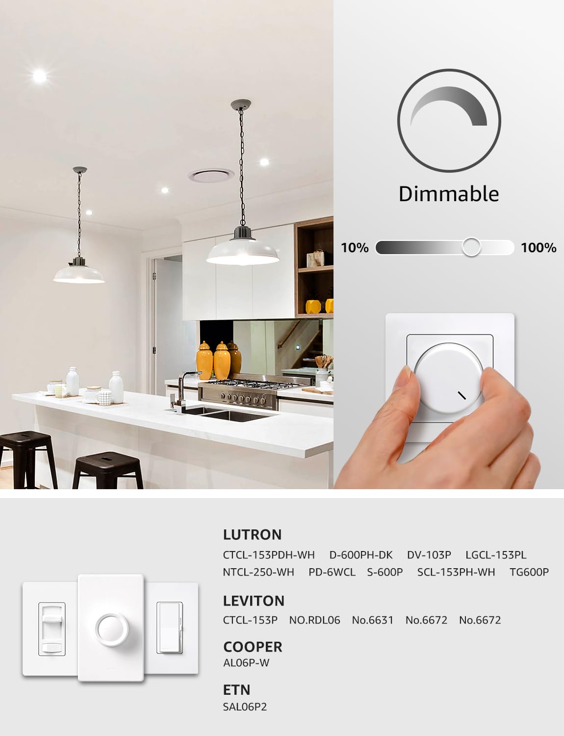 Lepro Dimmable LED Light Bulbs 60 Watt Equivalent, 9.5W 800LM Daylight White 5000K, A19 E26 Standard Medium Base, UL FCC Listed, 15000 Hour Lifetime, 6 Packs - Image 3