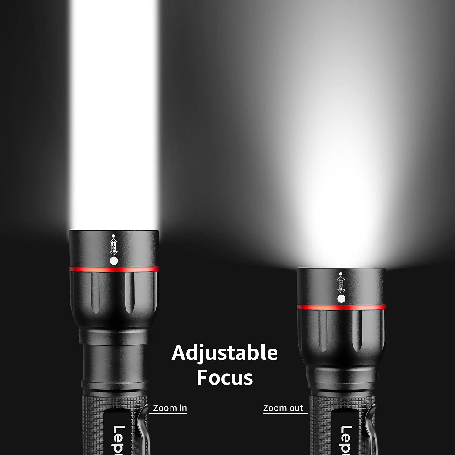 Lepro LED Flashlight with Clip, LE2050 Flashlight High Lumens, 5 Lighting Modes, Zoomable, Waterproof, Lightweight Flashlights for Emergencies,Camping, Powered by AAA Battery, 2 Pack - Image 4