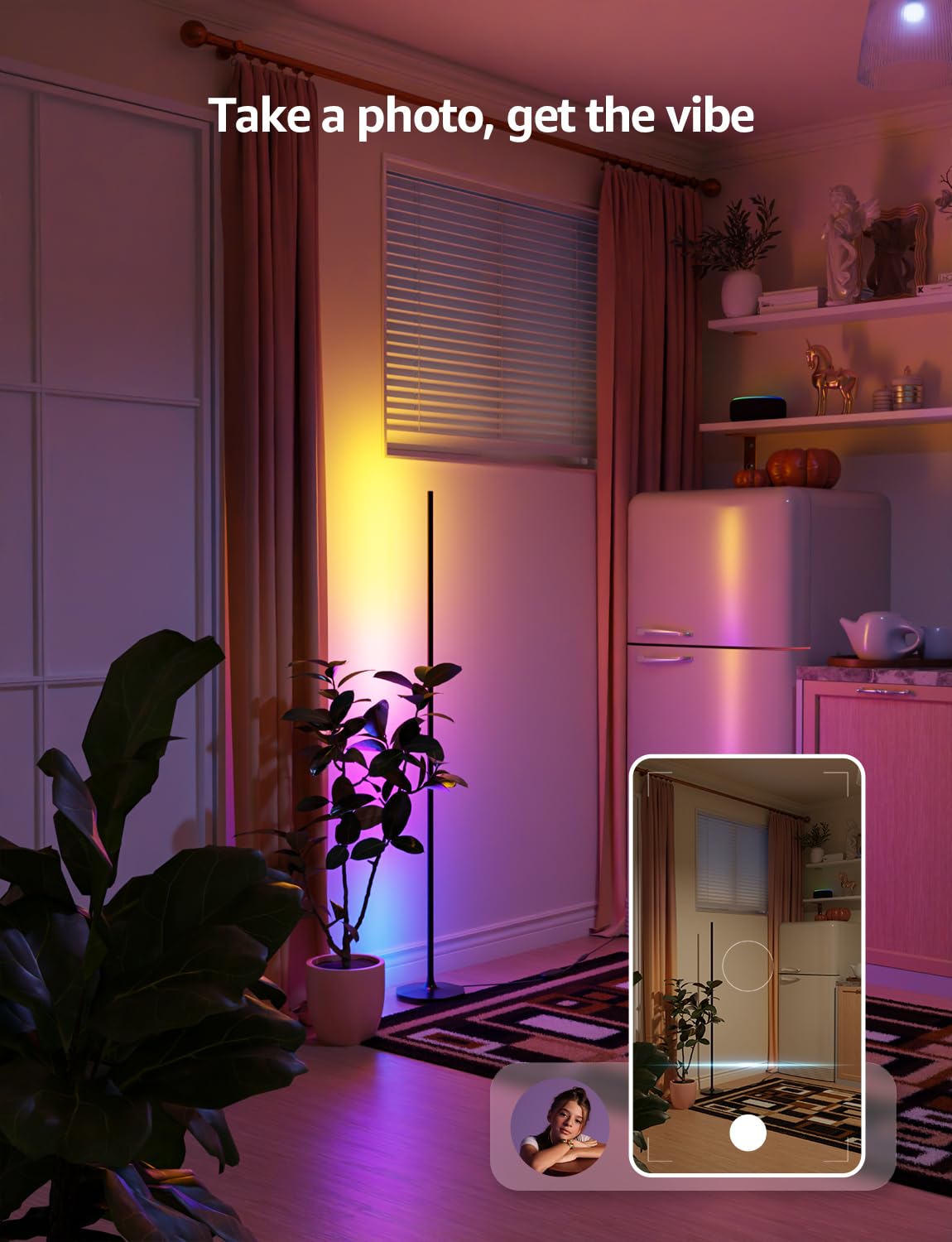 Lepro OE1 AI Corner Floor Lamp, Smart RGBICW LED Corner Lamp with Music Sync, Alexa Enabled, Personalized AI Lighting Designer, Modern Standing Lamp for Living Room/Bedroom,1000LM,2.4G WiFi, No Remote - Image 5