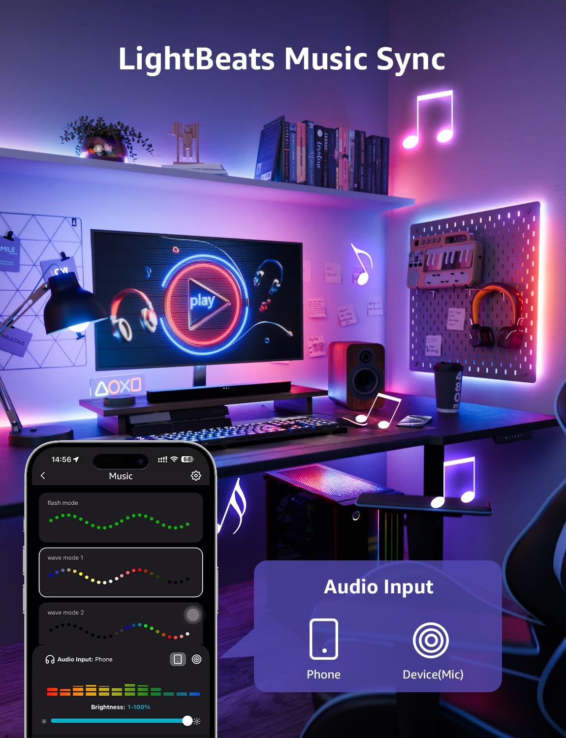 Lepro S1 AI LED Strip Lights for Bedroom - 32.8ft Smart RGB Light Strips with IC and Rainbow Chasing Effects, Color Segment DIY, Personalized Al Lighting Designer, No Remote, 2.4G Wi-Fi & Bluetooth - Image 7