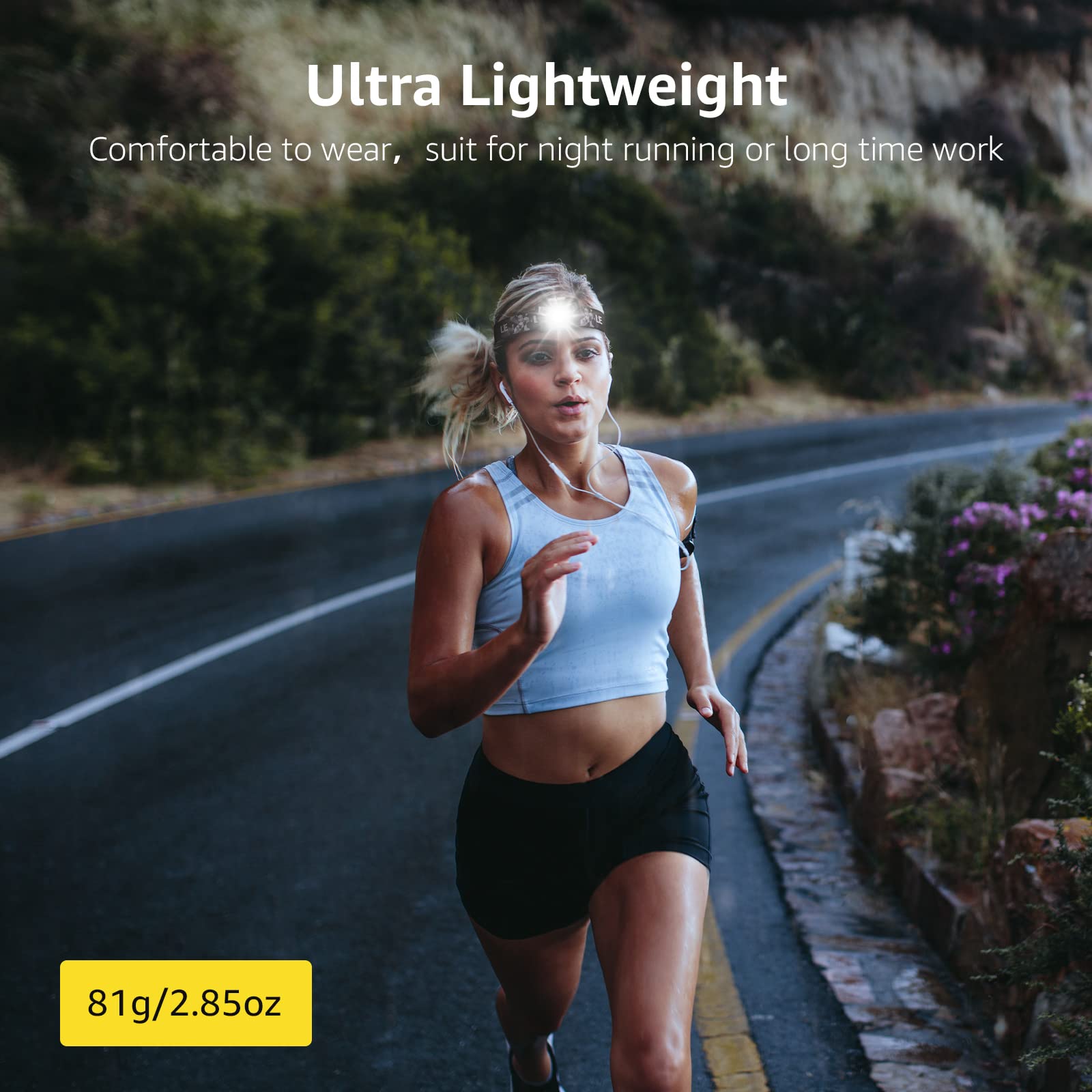 Lighting EVER LED Headlamp Rechargeable 2 Packs - Super Bright Head Lamp with 5 Modes for Camping & Hiking Gear Essentials, IPX4 Waterproof Headlight Flashlight with Red Light, USB Cable Included - Image 5